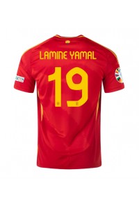 Spanje Lamine Yamal #19 Voetbaltruitje Thuis tenue EK 2024 Korte Mouw